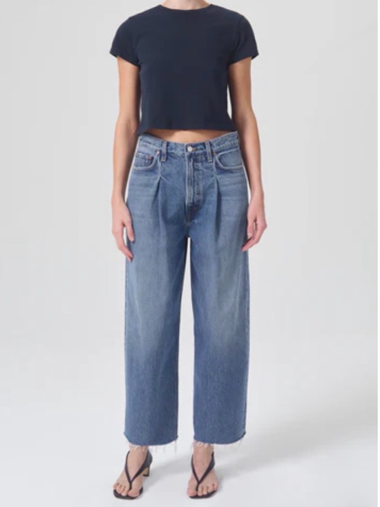 Agolde Denim - Agolde Dagna Pleated Raw Hem Jeans